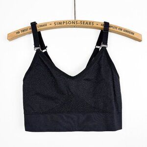 Diadora Seamless Strappy Sports Bra Black Gold Sparkle Sz Small